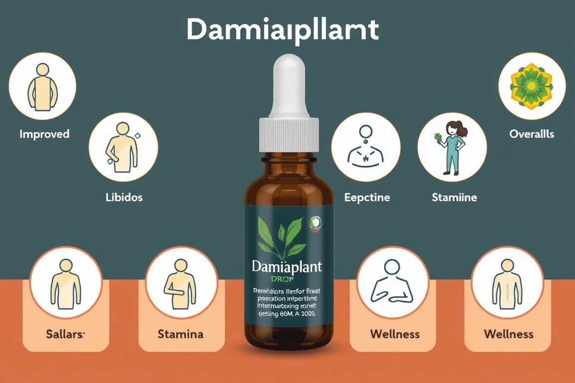 Visual representation of Damiaplant Drops benefits